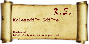 Koleszár Sára névjegykártya