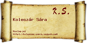 Koleszár Sára névjegykártya