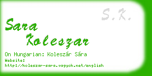 sara koleszar business card